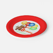 Koninklijke Teddy Bear 2e verjaardag Papieren Bordje (Gekanteld)