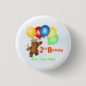 Koninklijke Teddy Bear 2e verjaardag Ronde Button 3,2 Cm (Voorkant)