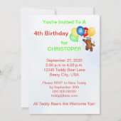 Koninklijke Teddy Bear 4e verjaardag Kaart (Achterkant)