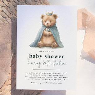 Koninklijke teddybeer Kleine Prins Jongen Baby Bor Kaart