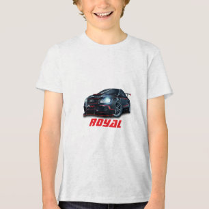 Koninklijke tekst merk auto ontwerp jongens stijlv Tri-Blend shirt