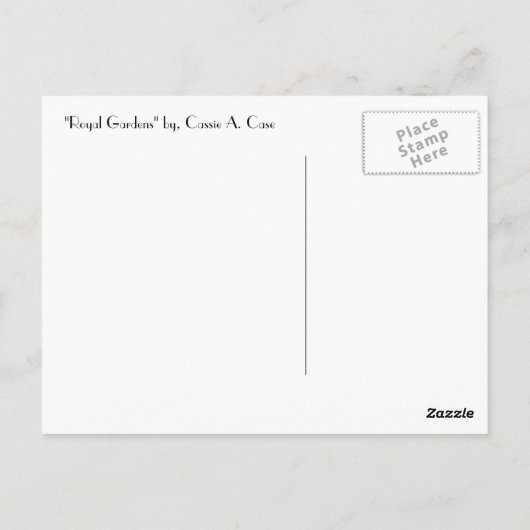 Koninklijke tuinen briefkaart (Achterkant)