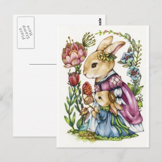 Koninklijke Tutor - Princess Rabbit Art Briefkaart (Voorkant / Achterkant)