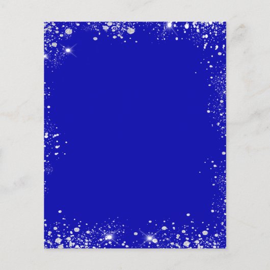 Koninklijke uitnodiging voor bruiloft met blauwe z flyer (Achterkant)