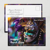 💜 💛koninklijke uitstraling: Mardi Gras Majesteit Briefkaart (Voorkant / Achterkant)