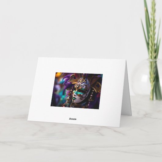 💜 💛koninklijke uitstraling: Mardi Gras Majesteit Kaart (Achterkant)