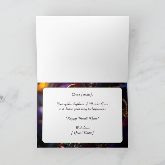💜 💛koninklijke uitstraling: Mardi Gras Majesteit Kaart (Binnen)