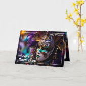 💜 💛koninklijke uitstraling: Mardi Gras Majesteit Kaart (Gele Bloem)
