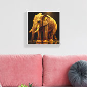 Koninklijke Vergulde Olifant Canvas Afdruk (Insitu (Woonkamer))