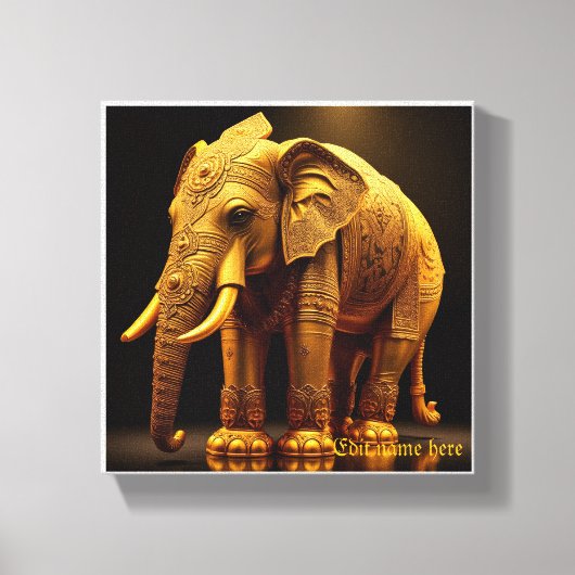 Koninklijke Vergulde Olifant Canvas Afdruk (Voorkant)
