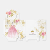 Koninklijke verjaardag van de roze prinses bedankdoosjes (Uitgevouwen)