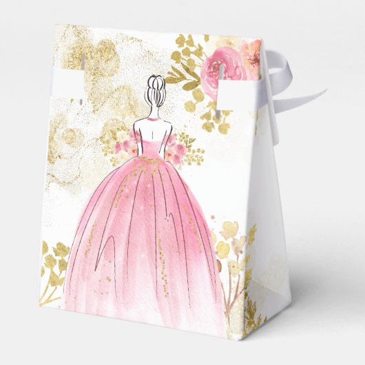 Koninklijke verjaardag van de roze prinses bedankdoosjes (Achterkant)