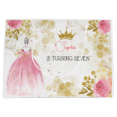 Koninklijke verjaardag van de roze prinses groot cadeauzakje (Voorkant)