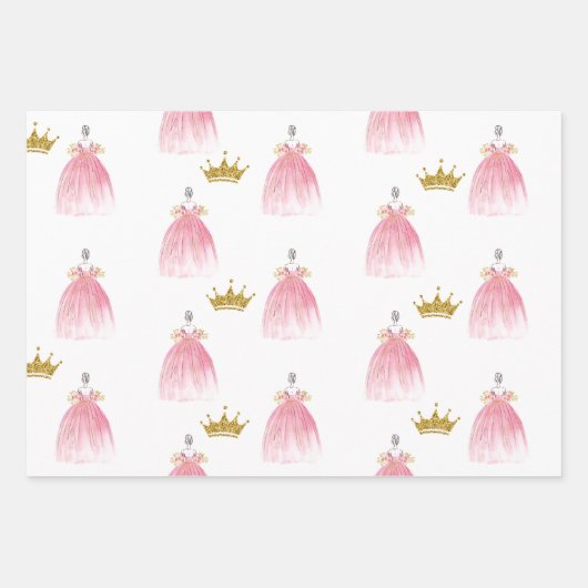 Koninklijke verjaardag van de roze prinses inpakpapier vel (Voorkant 2)
