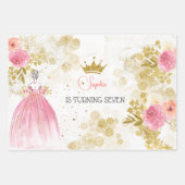 Koninklijke verjaardag van de roze prinses inpakpapier vel (Voorkant)