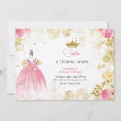 Koninklijke verjaardag van de roze prinses kaart (Voorkant)