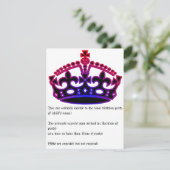 Koninklijke verjaardagsuitnodiging kaart (Staand voorkant)