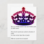 Koninklijke verjaardagsuitnodiging kaart (Voorkant / Achterkant)