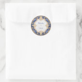 Koninklijke Victoriaanse Saffier Blauwe Gouden Bar Ronde Sticker (Tas)