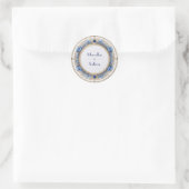 Koninklijke Victoriaanse Saffier Blauwe Gouden Gej Ronde Sticker (Tas)
