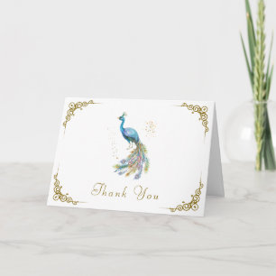 Koninklijke Vintage Elegante Pauw Baby Borrel Bedankkaart