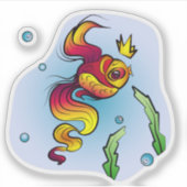 Koninklijke vis met gouden kroon sticker (Voorkant)