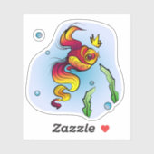 Koninklijke vis met gouden kroon sticker (Vel)