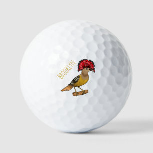 Koninklijke vliegenvanger vogel cartoon illustrati golfballen
