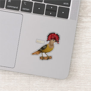 Koninklijke vliegenvanger vogel cartoon illustrati sticker