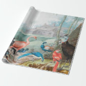 Koninklijke Vogel Landschap Cadeaupapier (Uitgerold)