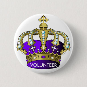 Koninklijke Volunter Princess Koningin Crown Ronde Button 5,7 Cm