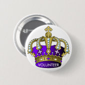 Koninklijke Volunter Princess Koningin Crown Ronde Button 5,7 Cm (Voorkant /achterkant)