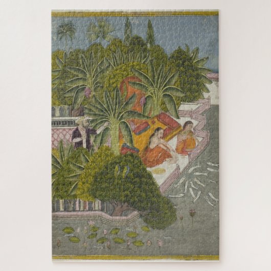 Koninklijke vrouwen voeden met  Indische kunst Legpuzzel (Verticaal)