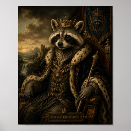 Koninklijke Wasbeer Shirt, Koning Van Het Woud Poster
