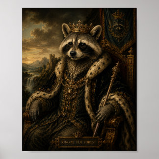 Koninklijke Wasbeer Shirt, Koning Van Het Woud Poster
