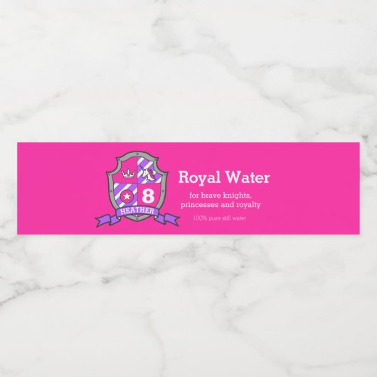 Koninklijke waterprinses ridders waterlabels waterfles etiket (Enkel label)