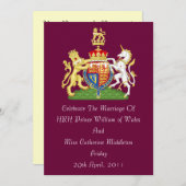 koninklijke weddenschapskat van wapenuitnodiging ( kaart (Voorkant / Achterkant)