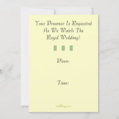 koninklijke weddenschapskat van wapenuitnodiging ( kaart (Achterkant)