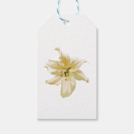 Koninklijke witte gele leliebloem. cadeaulabel
