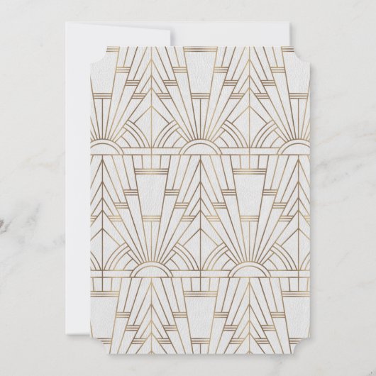 Koninklijke witte gouden Great Gatsby vrijgezellen Kaart (Achterkant)