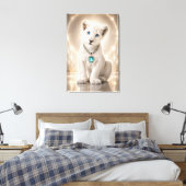 Koninklijke Witte Leeuw Blauwe Saffier Legacy Canv Canvas Afdruk (Insitu (Slaapkamer))