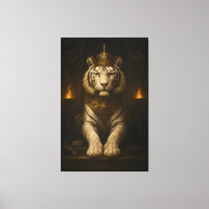 Koninklijke Witte Tijger • Luxe Kunst op Canvas Afdruk