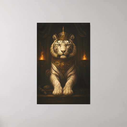 Koninklijke Witte Tijger • Luxe Kunst op Canvas Afdruk (Voorkant)