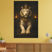 Koninklijke Witte Tijger • Luxe Kunst op Canvas Afdruk (Insitu (Woonkamer))