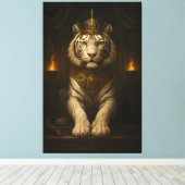 Koninklijke Witte Tijger • Luxe Kunst op Canvas Afdruk (Insitu (Houten vloer))