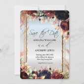 Koninklijke zilveren bloemen Roos, Gouden frame  Kaart (Voorkant)