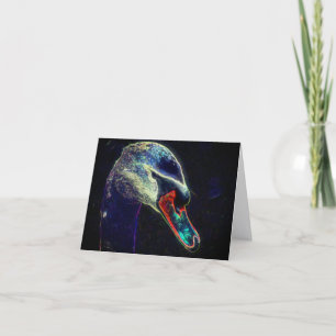 Koninklijke Zwaan Abstracte Natuur Kunst Notitiekaartje