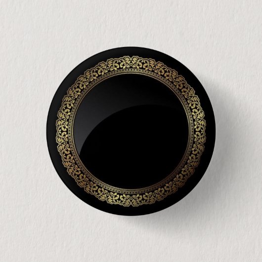 Koninklijke Zwarte Knop Ronde Button 3,2 Cm (Voorkant)