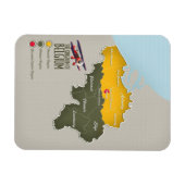 Koninkrijk België mooie kaart Magneet (Horizontaal)