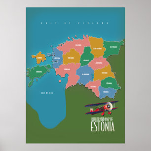 Koninkrijk België mooie kaart Poster